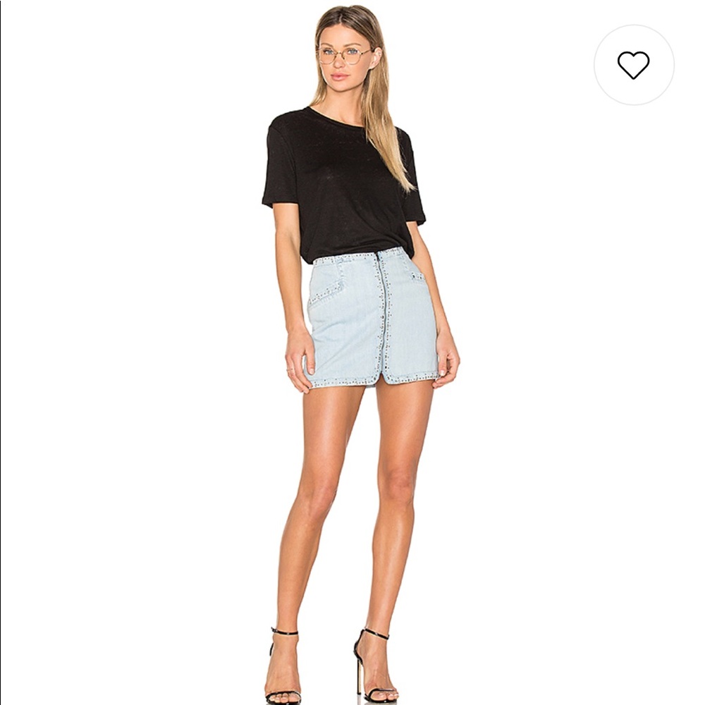 NWT Paige x Rosie HW embellished denim skirt - Picture 3 of 8